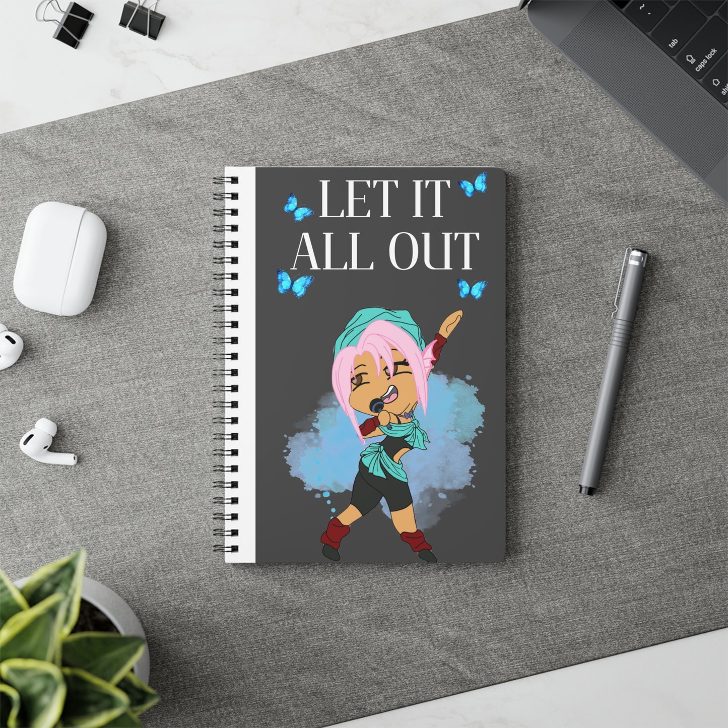 A5 Anger Notebook – Emotional Outlet Softcover with Miss LightBrownPink Design