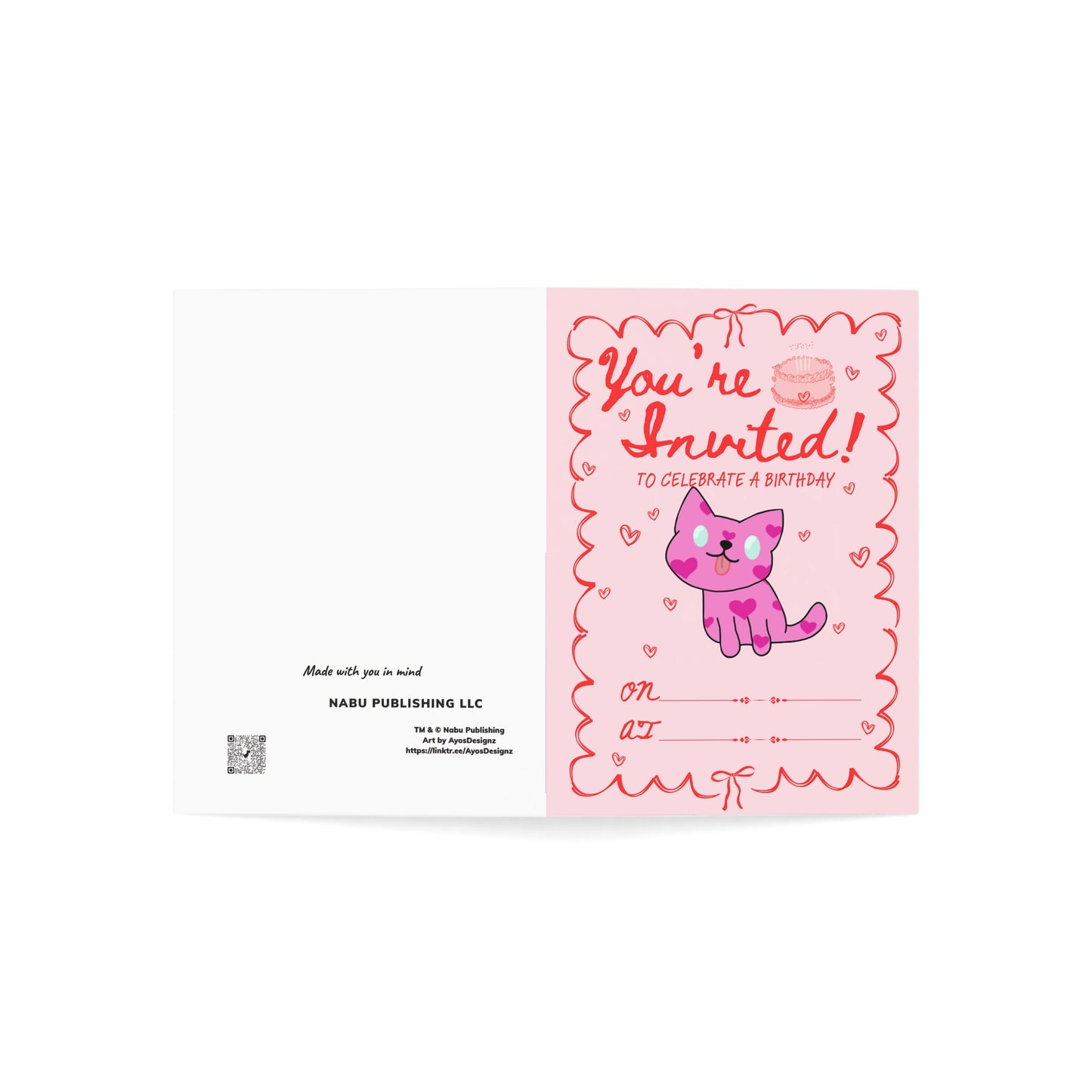 Invitation Cards featuring Miss LightBrownPink's Cat