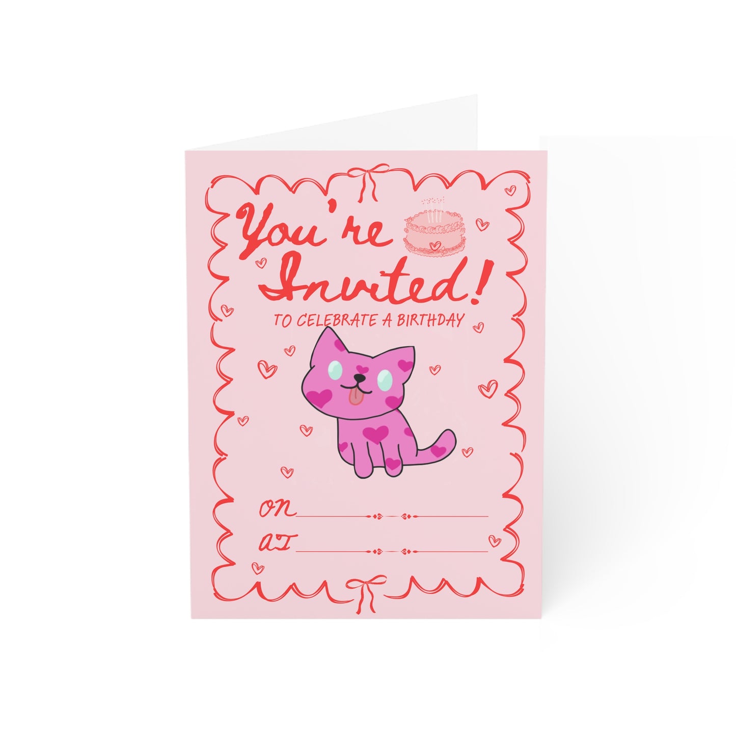 Invitation Cards featuring Miss LightBrownPink's Cat