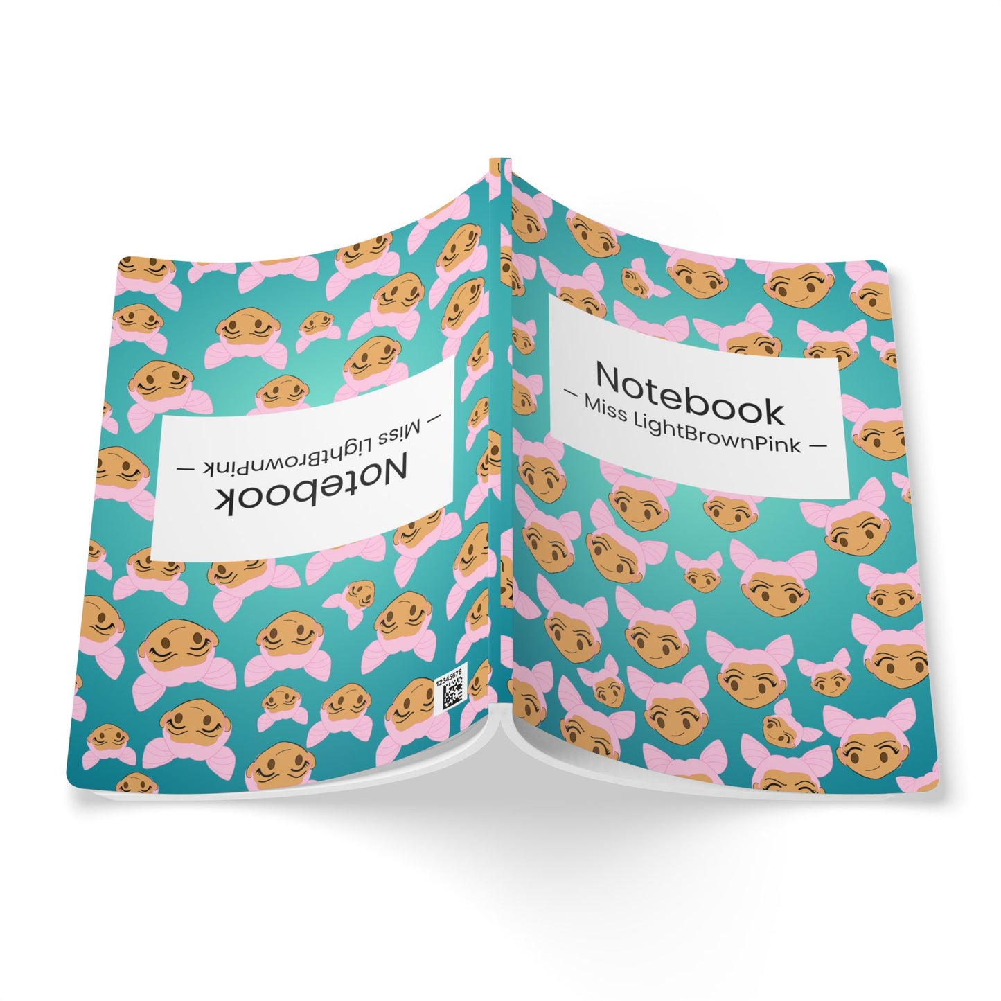 Cute Softcover Journal with Inside Prints – Featuring Miss LightBrownPink