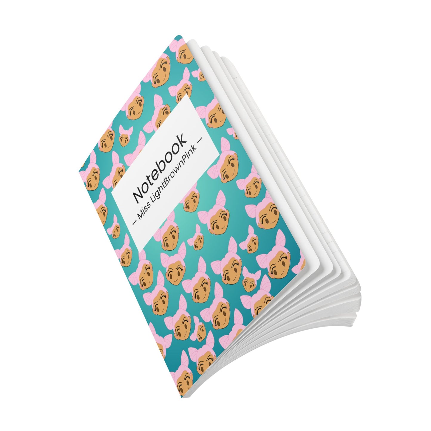 Cute Softcover Journal with Inside Prints – Featuring Miss LightBrownPink