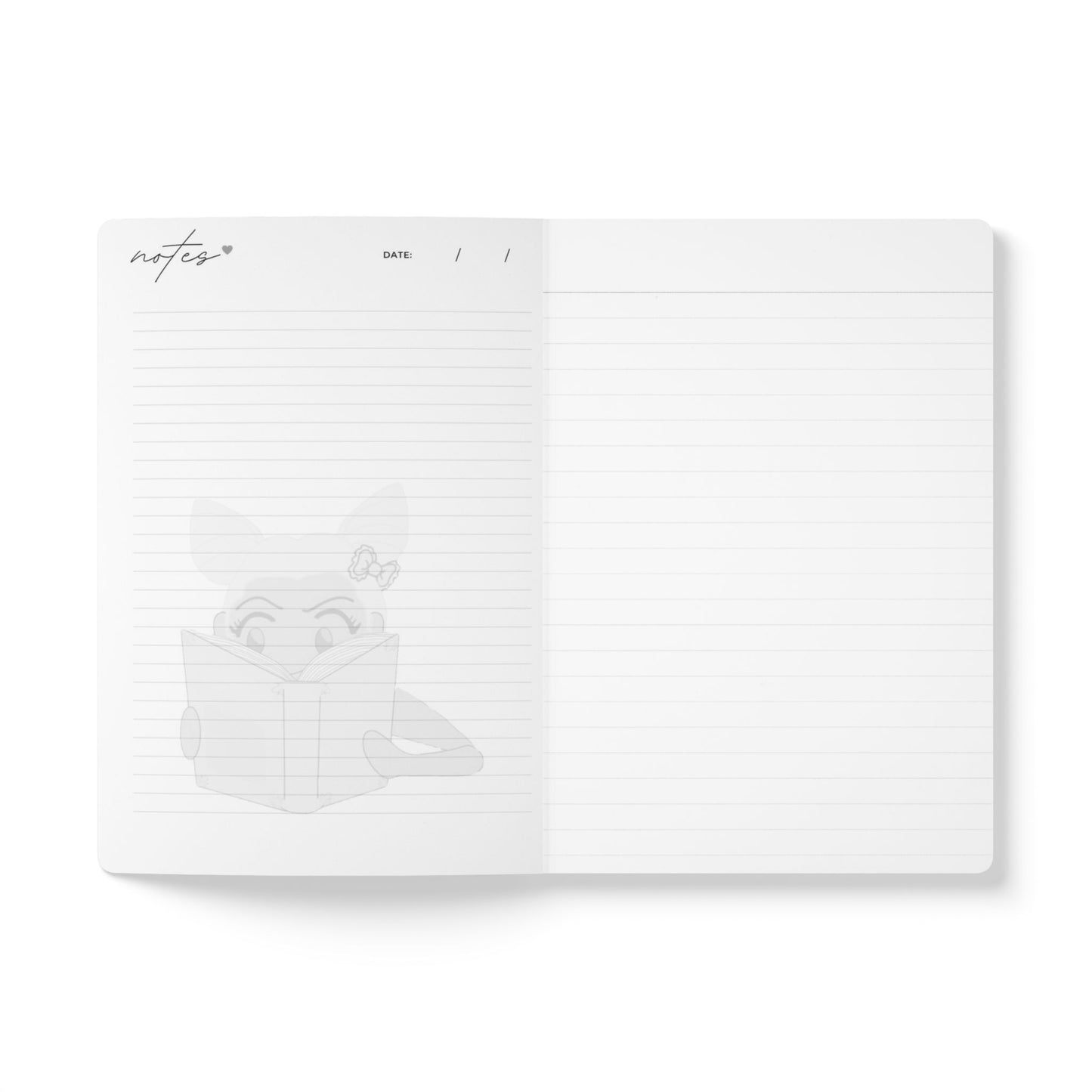 Cute Softcover Journal with Inside Prints – Featuring Miss LightBrownPink