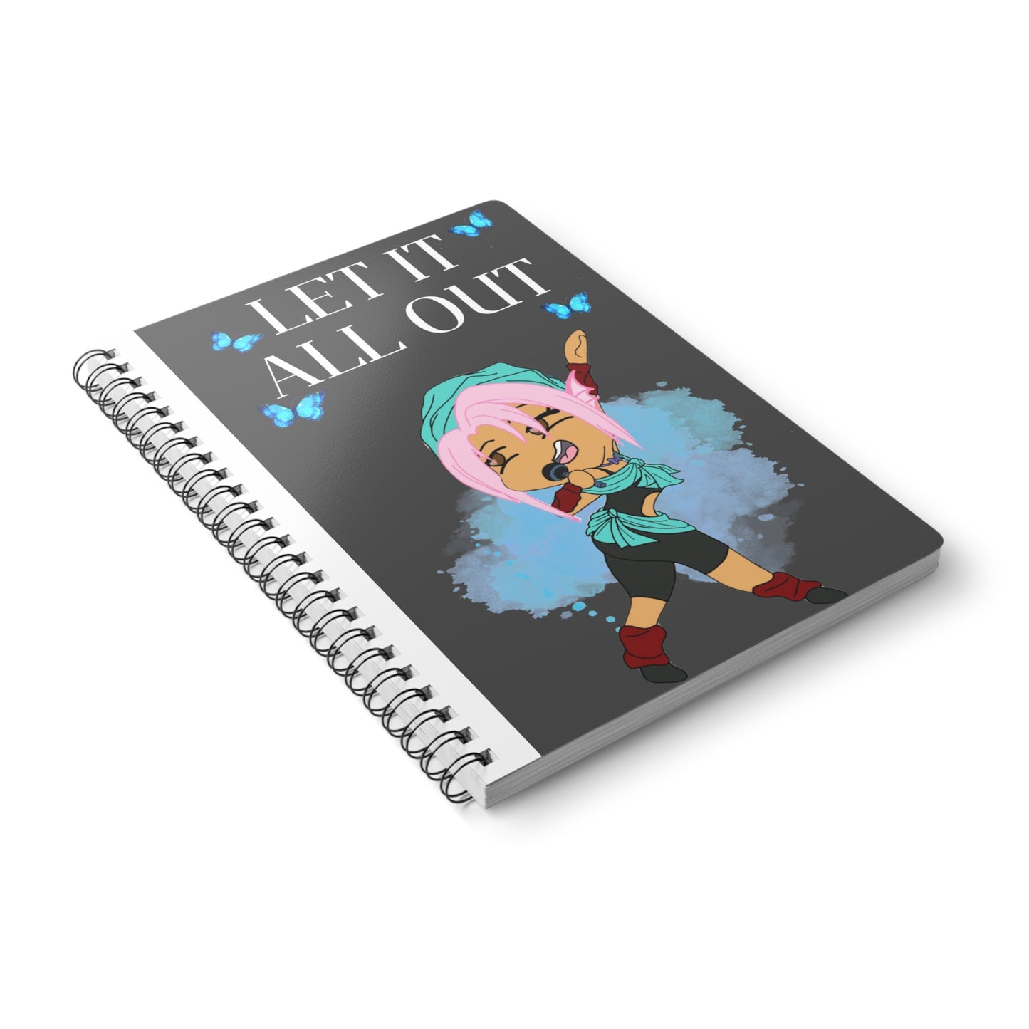 A5 Anger Notebook – Emotional Outlet Softcover with Miss LightBrownPink Design
