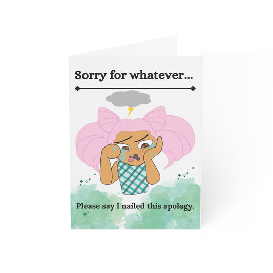 Illustrated Apologetic Greeting Card - Miss LightBrownPink