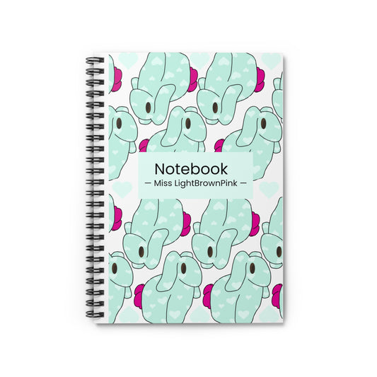 Teal Bunny Hearts Notebook – Miss LightBrownPink, Ruled Line Journal