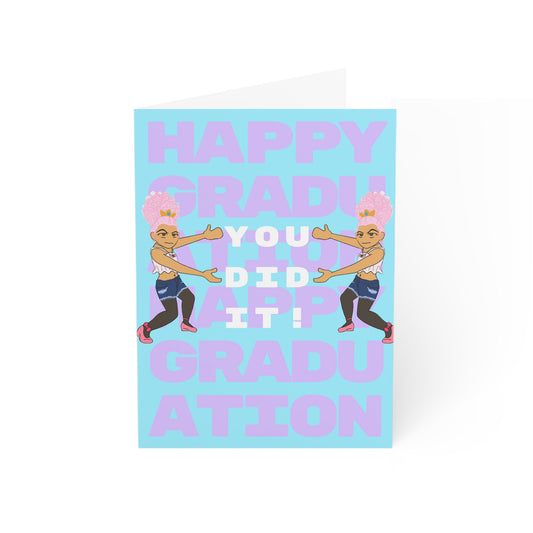 Graduation Greeting Cards - Miss LightBrownPink