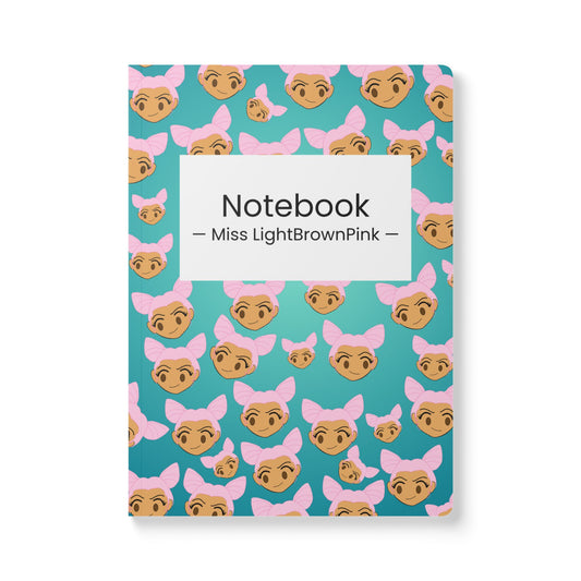 Cute Softcover Journal with Inside Prints – Featuring Miss LightBrownPink